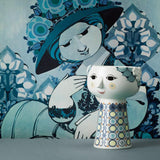 Bjørn Wiinblad Eva Vase, Dark Blue, H: 7.3" By Bjorn Wiinblad
