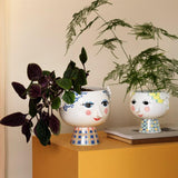 Bjørn Wiinblad Eva Flower Pot on Base, Yellow, H: 5.7" By Bjorn Wiinblad