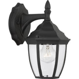 Bakersville Curve Outdoor Wall Lantern — 6.5 Inch, Black with Clear Beveled Glass