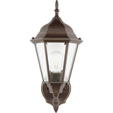 Bakersville Curve Outdoor Wall Lantern — 7.75 Inch, Antique Bronze with Clear Beveled Glass