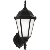 Bakersville Curve Outdoor Wall Lantern — 7.75 Inch, Black with Satin Etched Glass