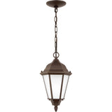 Bakersville Flat Outdoor Pendant — Antique Bronze with Satin Etched Glass