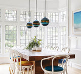 Banded Orb Pendant Aqua By Siemon Salazar Lifestyle View