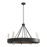 Banded Ring Chandelier in Black, Clear Glass by Hubbardton Forge