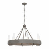 Banded Ring Chandelier in Dark Smoke, Clear Glass by Hubbardton Forge