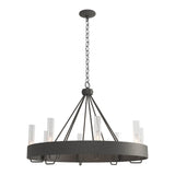 Banded Ring Chandelier in Natural Iron, Clear Glass by Hubbardton Forge