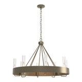Banded Ring Chandelier in Soft Gold, Clear Glass by Hubbardton Forge