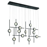 Barletta LED Multi Light Suspension Black 12 Lights By Eurofase Side View