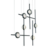 Barletta LED Multi Light Suspension Black 6 Lights By Eurofase Detailed View