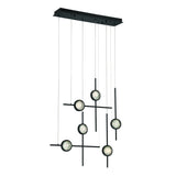 Barletta LED Multi Light Suspension Black 6 Lights By Eurofase Side View