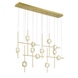 Barletta LED Multi Light Suspension Gold 12 Lights By Eurofase Side View