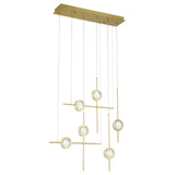 Barletta LED Multi Light Suspension Gold 6 Lights By Eurofase Side View