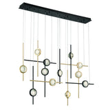 Barletta LED Multi Light Suspension Gold Black 12 Lights By Eurofase Side View