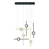 Barletta LED Multi Light Suspension Gold Black 6 Lights By Eurofase