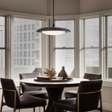 Basalt Stone-Black Saturno Pendant Light by Modern Forms in Dining Area