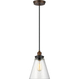 Baskin Cone Pendant — 8 1/2", Painted Aged Brass / Dark Weathered Zinc