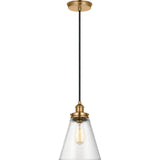 Baskin Cone Pendant — 8 1/2", Satin Brass
