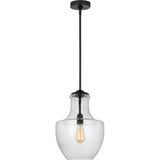 Baylor Pendant — 12", Clear Seeded, Midnight Black