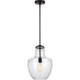 Baylor Pendant — 12", Clear Seeded, Oil Rubbed Bronze