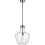 Baylor Pendant — 12", Clear Seeded, Satin Nickel