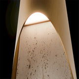 Beige Travertine-Aged Brass Kastlerock 4CCT Wall Sconce by Modern Forms in Zoomed View
