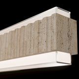 Beige Travertine-Aged Brass Magnate Vanity Light by Modern Forms in Zoomed View