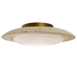 Beige Travertine-Aged Brass Saturno Flush Mount by Modern Forms