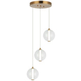 Belange 3 Light Suspension Aged Gold Brass By Matteo