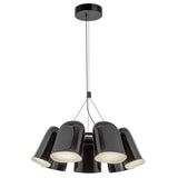 Bell Chandelier Glossy Black By Kuzco - Front View