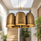 Bell Chandelier Vintage Brass By Kuzco - Lifestyle View