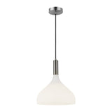 Belleview Pendant Light Brushed Nickel Opal Glass By Alora