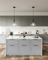 Belleview Pendant Light Matte Black Clear Glass By Alora Lifestyle View