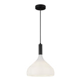 Belleview Pendant Light Matte Black Opal Glass By Alora