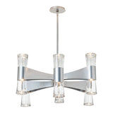 Bellis 6-Arm 12-Light Round Chandelier, shown in Sterling, by Hubbardton Forge