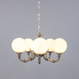 Ben 5 Arm Chandelier by Mullan Lighting - Antique Silver