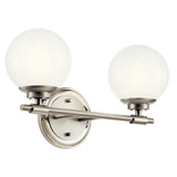 Benno Vanity Light 2 Lights Polished Nickel Brushed Nickel By Kichler