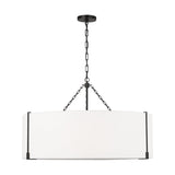 Bergen Shade Pendant — 36 1/4", White Linen, Aged Iron