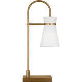 Binx Task Table Lamp — 10 1/2", White Linen, Satin Brass