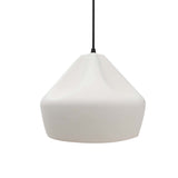 Bisque-Black Cord Crease Small Ceramic Pendant by Justice Design