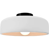 Bisque Matte Black Ceramic Small Spire Semi-Flush by Justice Design