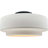 Bisque Matte Black Ceramic Small Tier Semi-Flush by Justice Design
