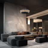 Black-Brushed Nickel Gatlin Chandelier by Modern Forms in Living Room