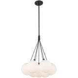 Black-Opal Glass 17inch Bolla Chandelier by Kuzco Lighting