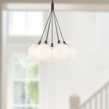 Black-Opal Glass 17inch Bolla Chandelier by Kuzco Lighting