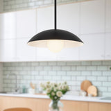 Black/Matte Opal Glass 6inch Umbra Pendant by Kuzco Lighting