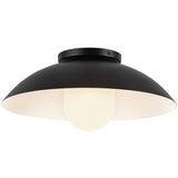 Black/Matte Opal Glass 6inch Umbra Semi-Flush Mount by Kuzco Lighting