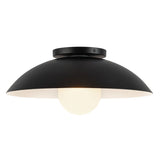 Black/Matte Opal Glass 6inch Umbra Semi-Flush Mount by Kuzco Lighting