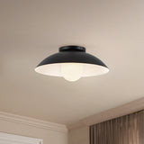 Black/Matte Opal Glass 6inch Umbra Semi-Flush Mount by Kuzco Lighting