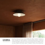 Black/Matte Opal Glass 6inch Umbra Semi-Flush Mount by Kuzco Lighting