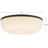 Black-Matte Opal Gold Jada Flush Mount by Kuzco Lighting Dimensions